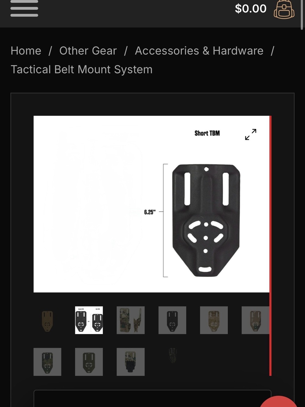 ANR DESIGN Tactical BELT MOUNT SYSTEM W/ QLS FORK